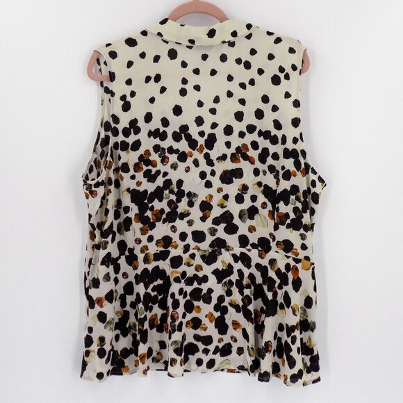 Cabi 3989 Seismic Sleeveless Blouse Size XXL Cream Black Brown - Picture 2 of 4